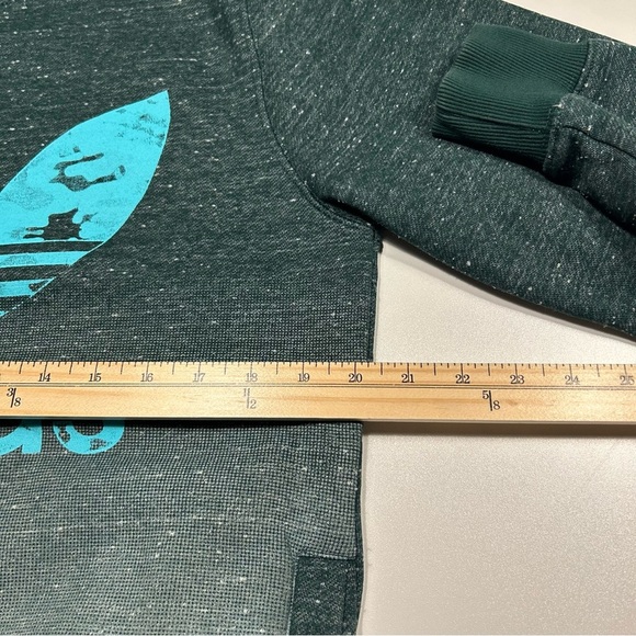 Adidas Men's Crewneck Sweatshirt Green/Blue Camo Trefoil Logo Size XL W/ Pockets - Picture 3 of 4